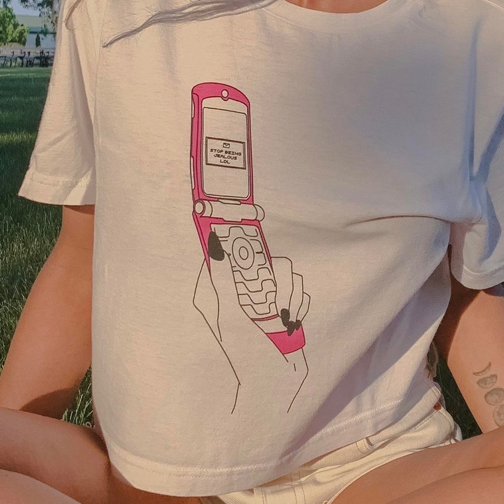 Y2K FlipPhone crop-top